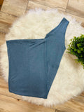 Dusty Blue Deep V jumpsuit Romper Women's
