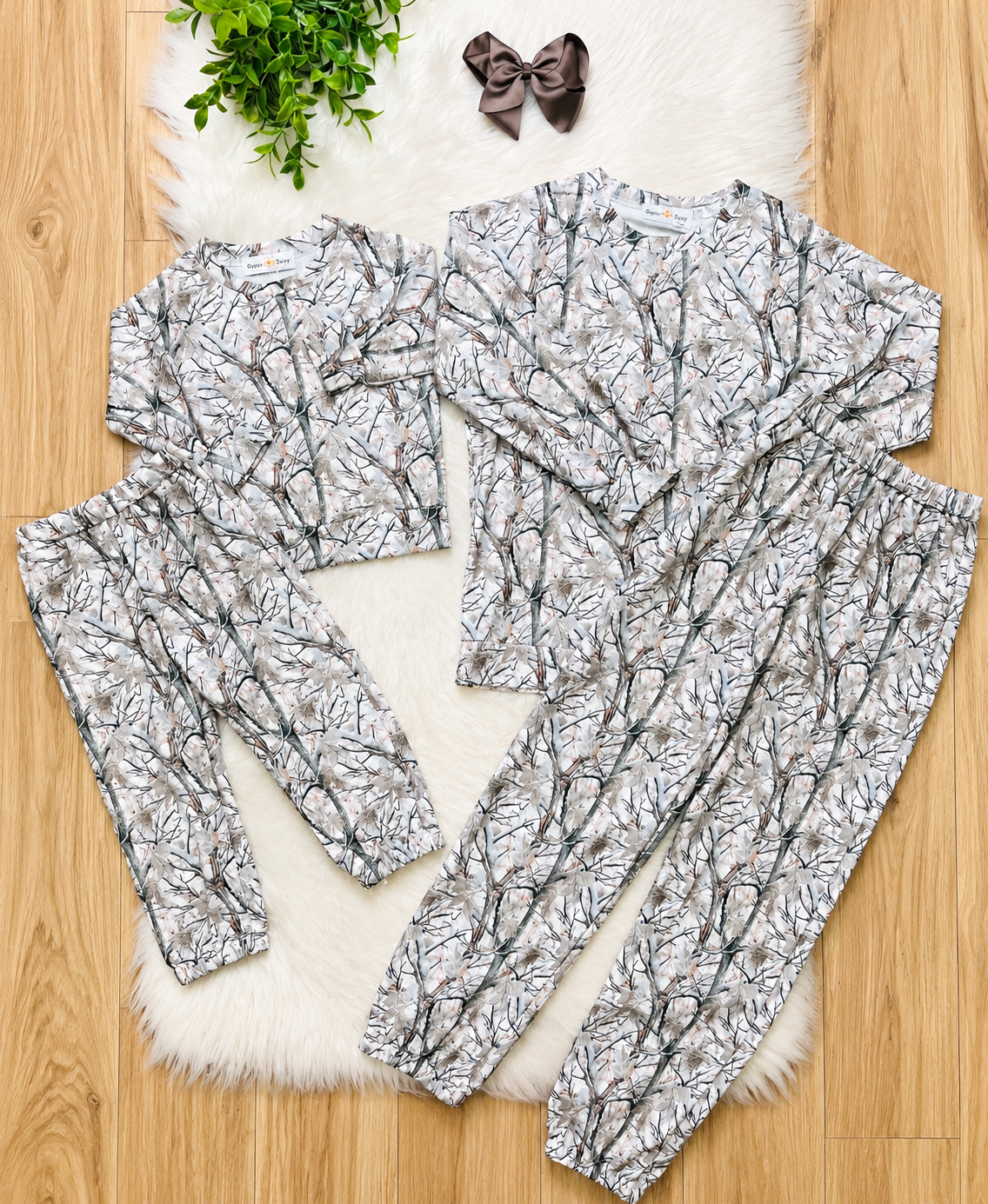 Girl’s Grey Camo Pant Set