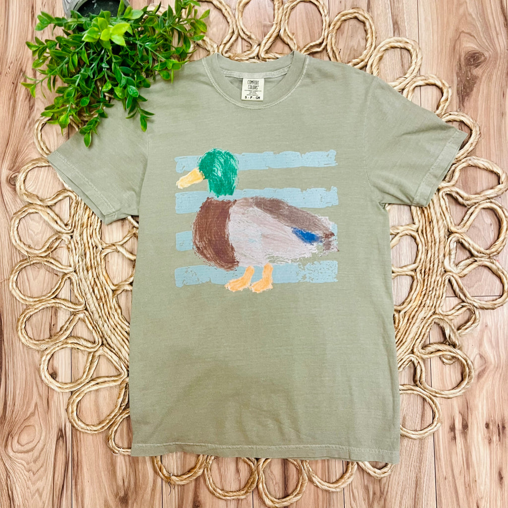 Women’s Green Duck Stripe Tee