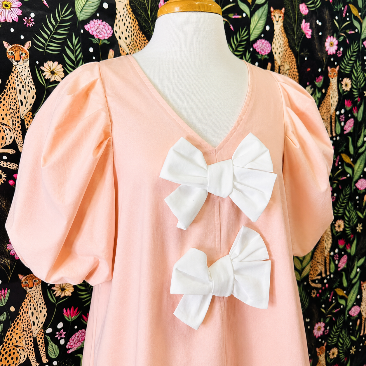 Women’s GiGiO Pale Pink with White Bows Dress