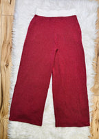 Women’s Zenana Burgundy White Detail Ribbed Set