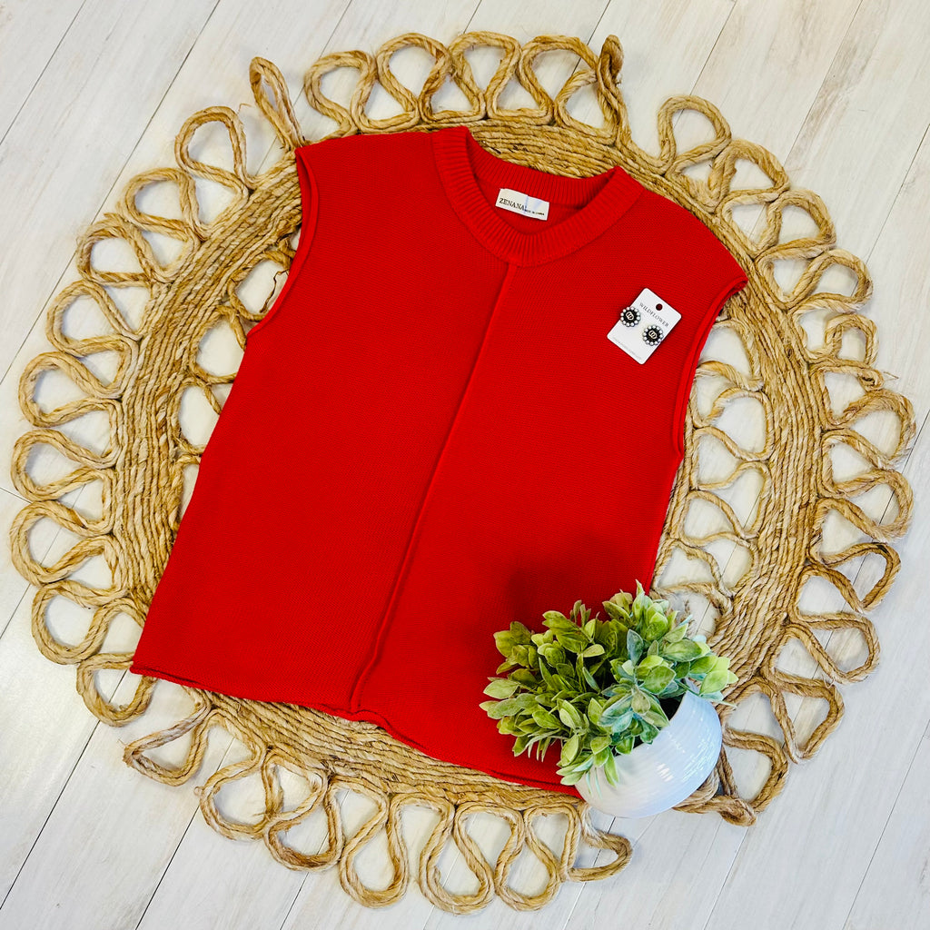 Women’s Red Knit Top