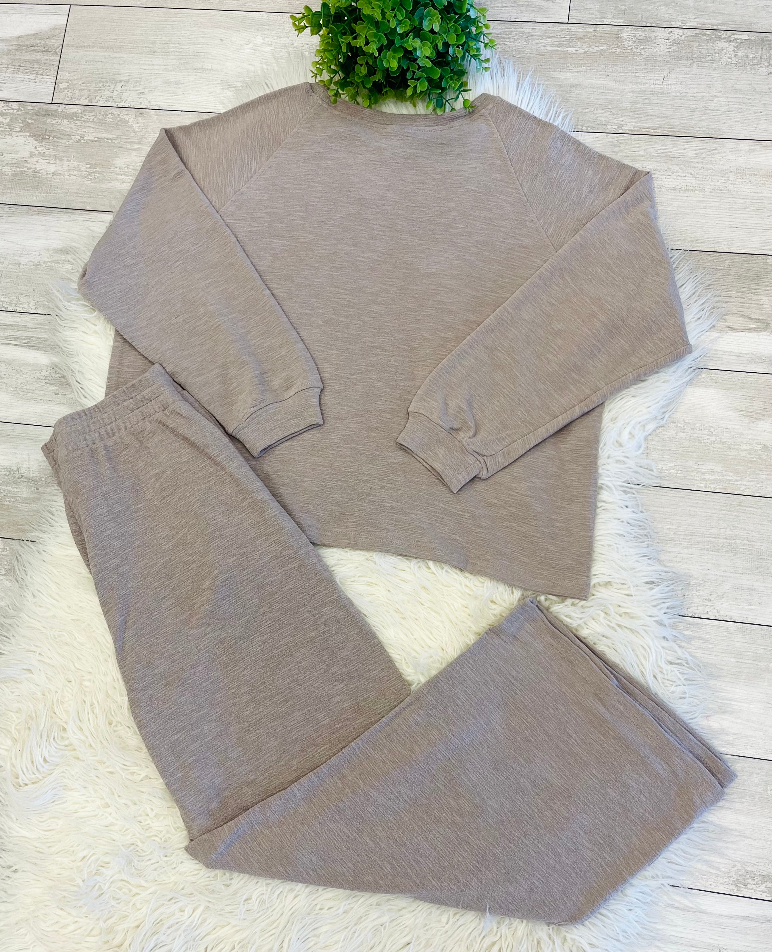 Women’s Zenana Cute Cotton Long Sleeve Set in Ash