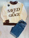 Women’s Evermmee “SAVED BY GRACE” mock neck sweatshirt