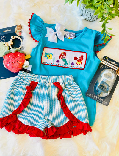 Three Sister Girls Little Mermaid 2 Piece Set - Mini Mee Boutique