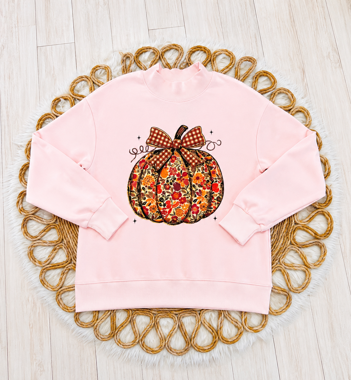 Women’s Evermmee Pumpkin Mock Neck Pullover Top