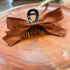 Coffee Brown Bow Hair Clip