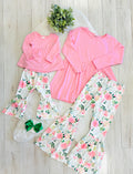 Girls Pink & Green Floral Outfit