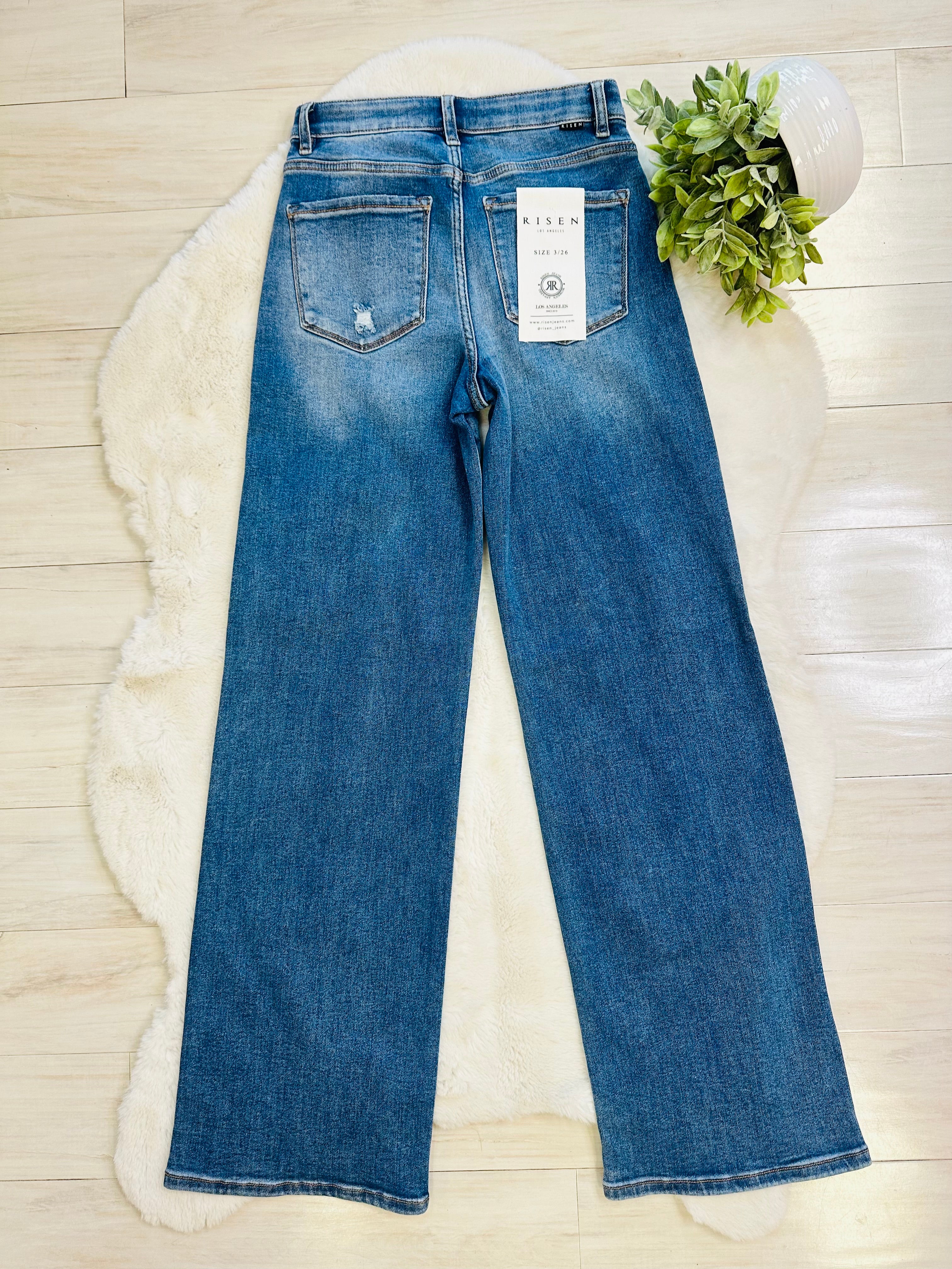 Women’s Risen High Rise Wide Leg Stretchy Jeans Style 5920