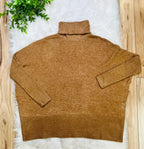 Women’s Zenana Deep Camel Oversized Turtle Neck Top