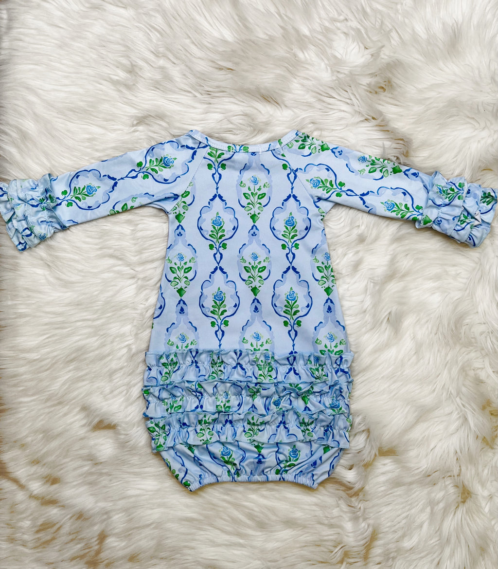 Girl’s Clover Cottage Newborn Blue Frame 3 Piece Set