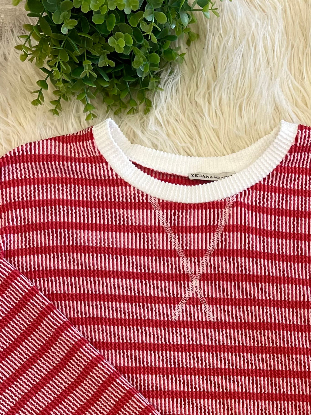 Women’s Ribbed Long Sleeve in Ruby - True to Size