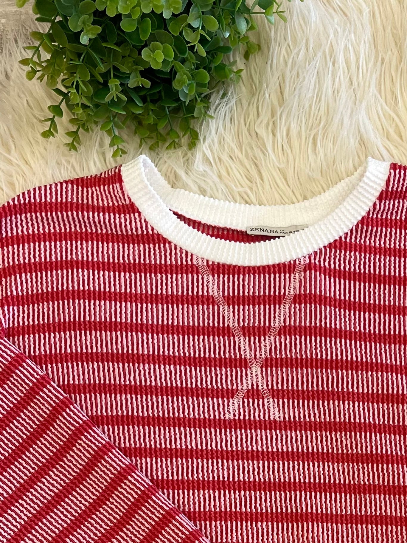 Women’s Ribbed Long Sleeve in Ruby - True to Size