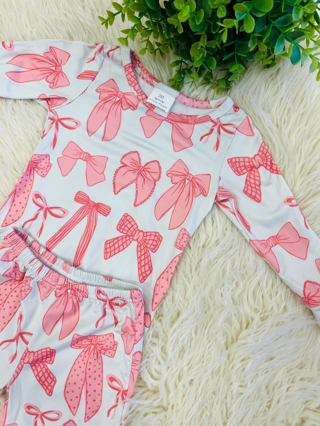 Girl’s Pink Bow Flare Leg Outfit