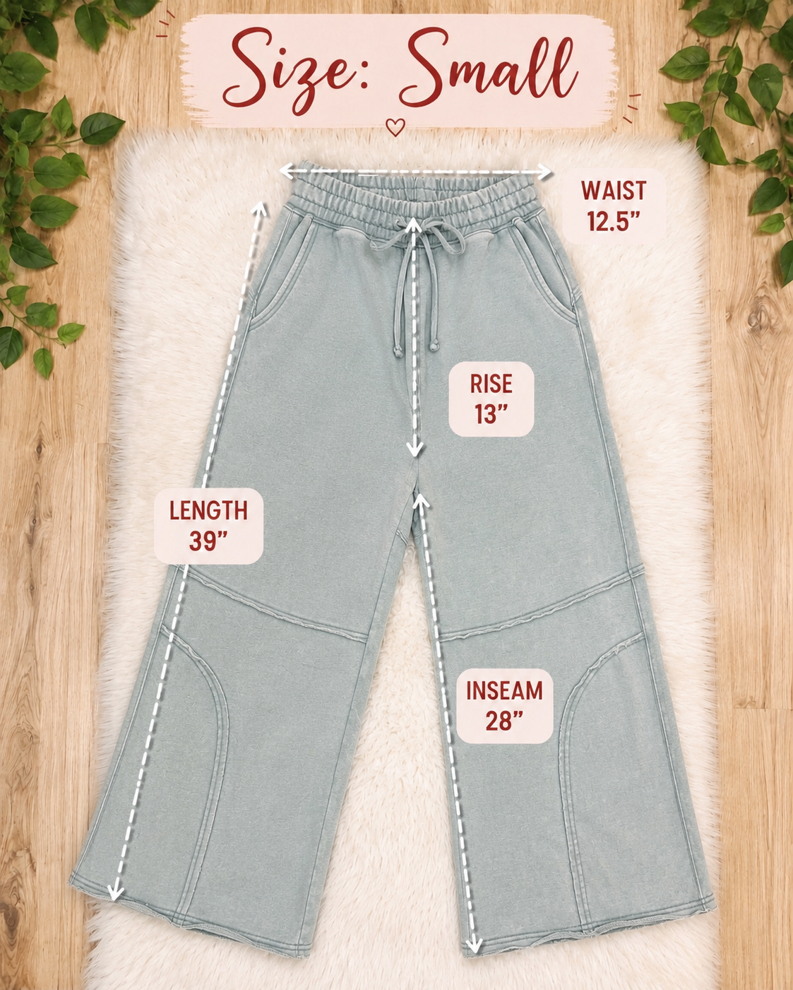 Women’s Zenana Sleet Grey Wide Leg Acid Wash Pants- Oversized