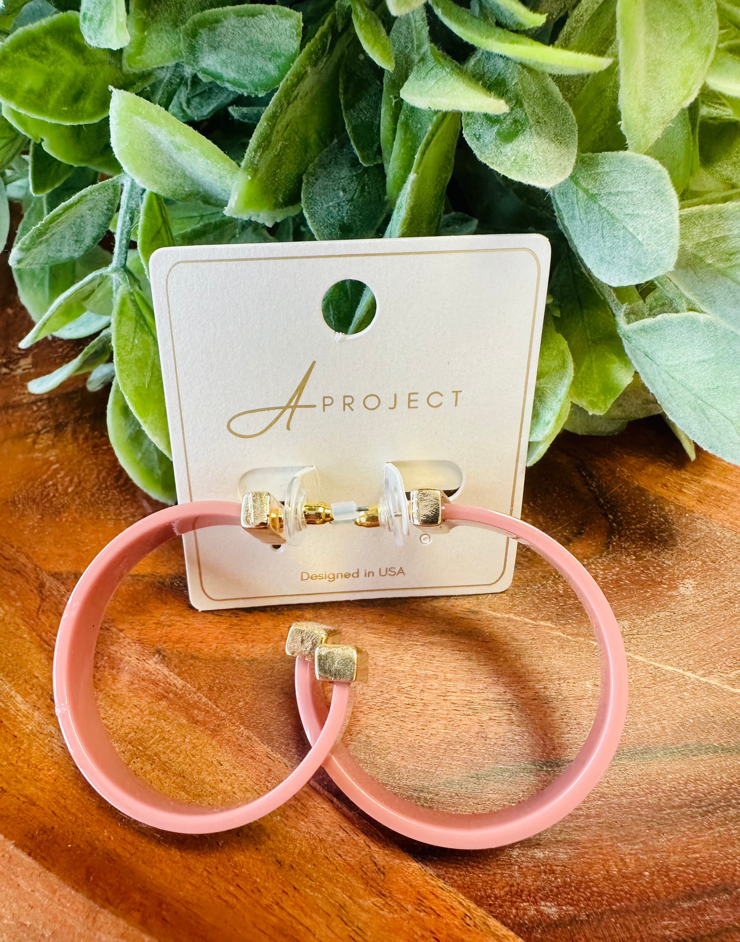 Women’s Dusty Pink Hoops Earrings