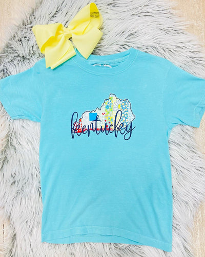 Girl's Kentucky Embroidered Graphic Tee - Mini Mee Boutique