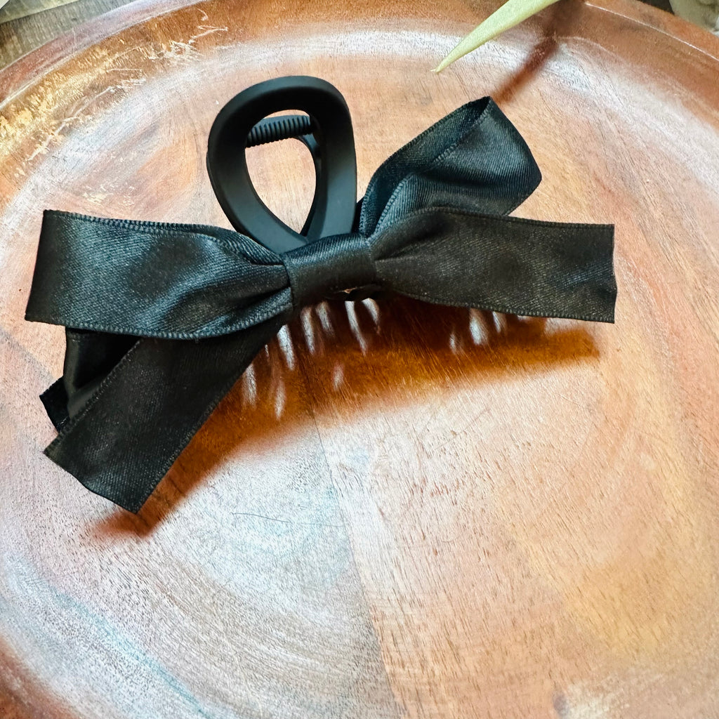 Black Bow Hair Clip
