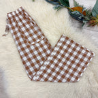 Autumn Check Linen Pants by Evermmee Women’s - True to Size