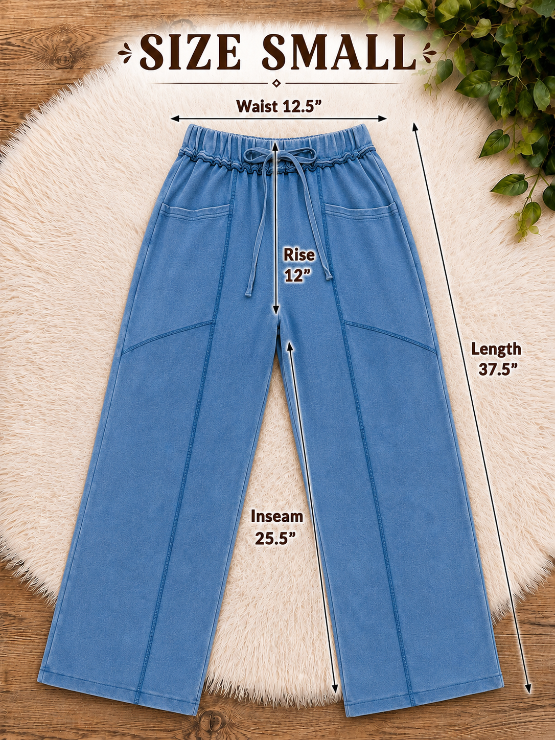 Women’s Evermmee Deep Blue Drawstring Pants- True to Size