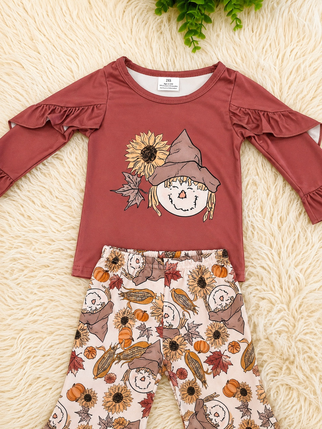 Girl’s Mauve Scarecrow Pants Outfit