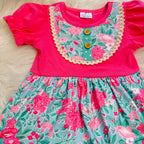 Girl’s Hot Pink Floral Dress