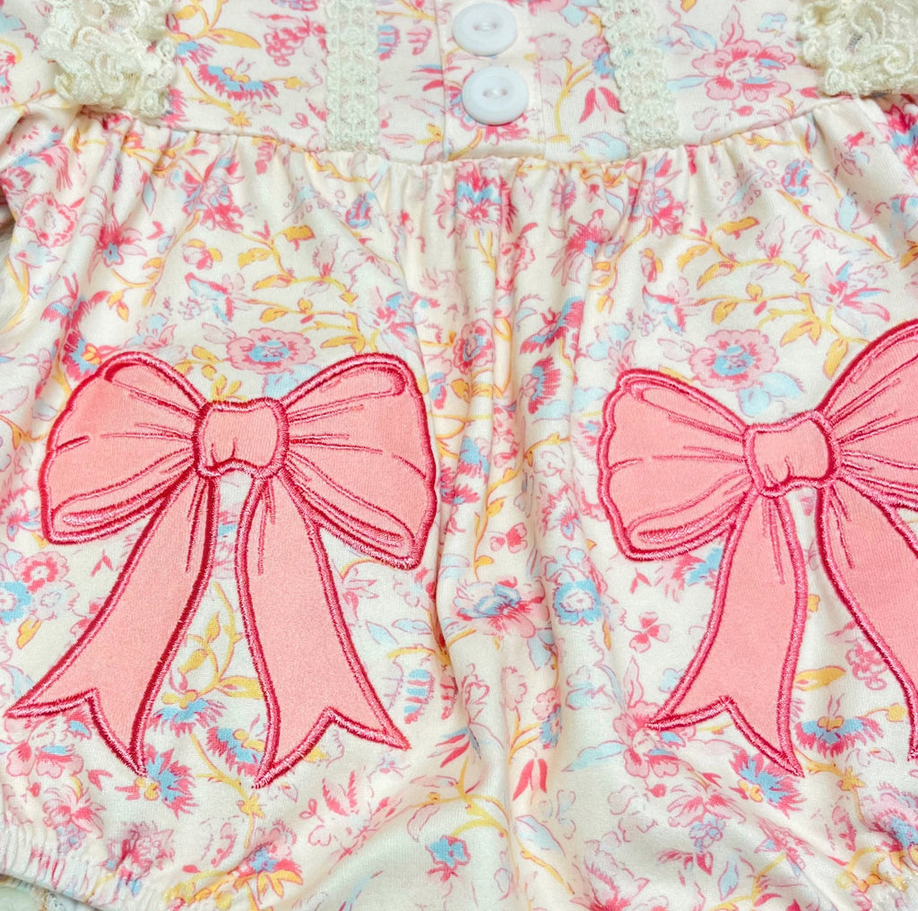 Girl’s Floral Print Bow Bubble