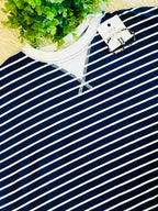 Women’s Zenana Navy Striped Top