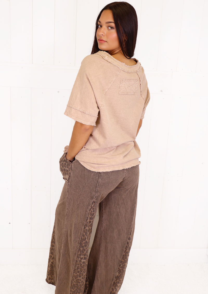 J.Her Mocha Top and Cheetah Flare pants Set