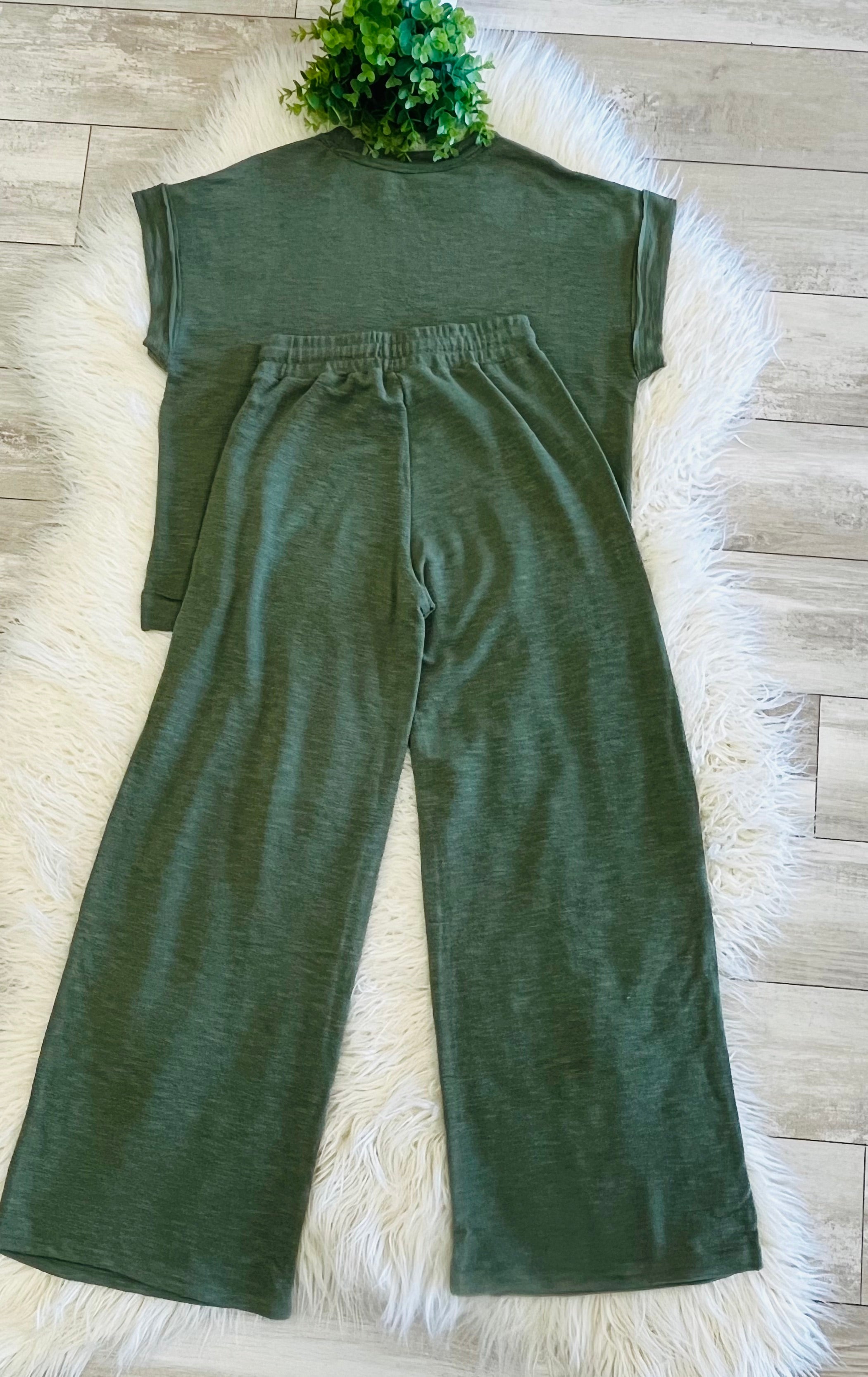 Women’s Zenana Cute Cotton Set In Olive
