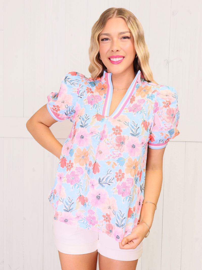 Floral Puff Sleeve Top