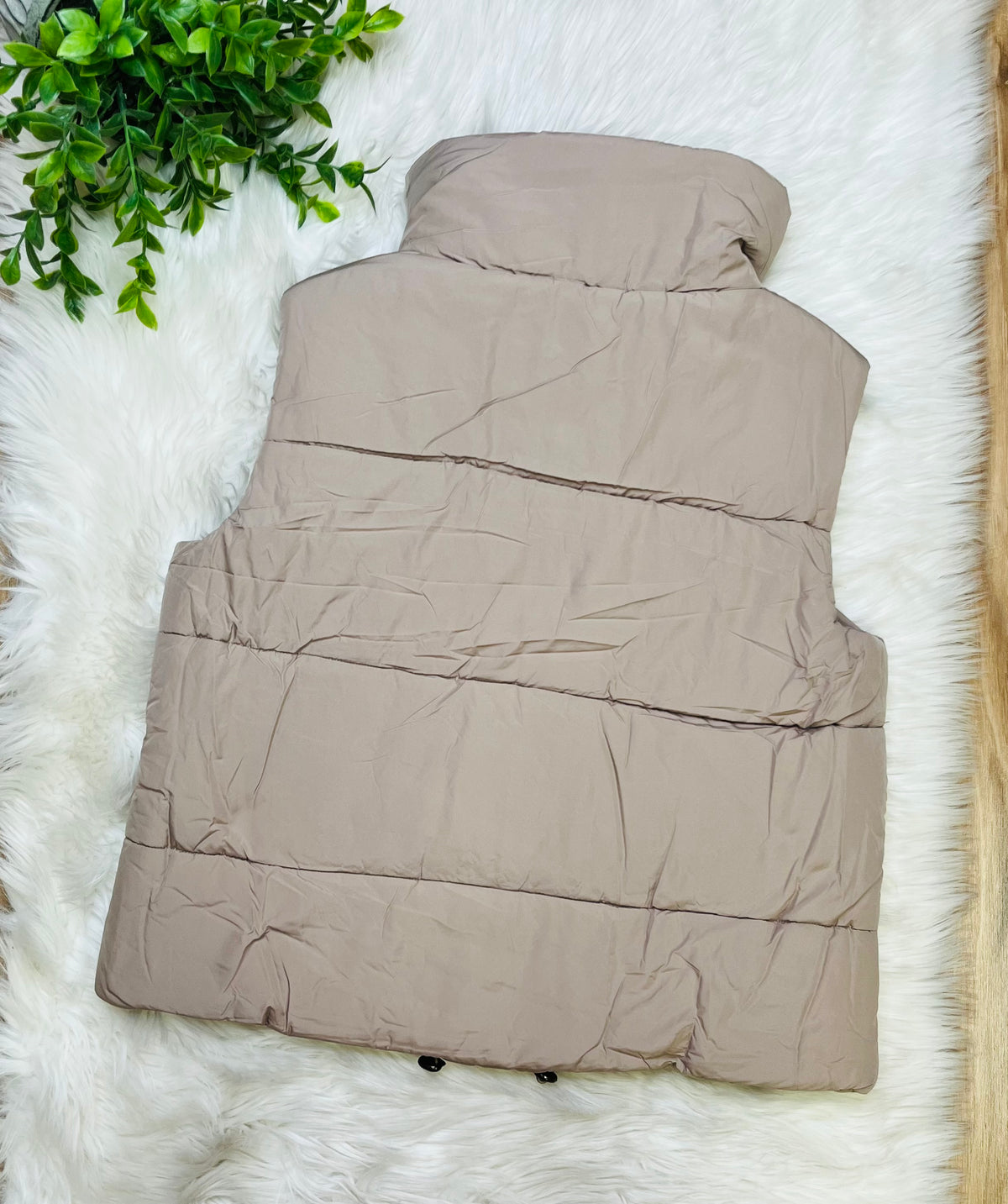 Women’s Zenana Ash Mocha Puffer Vest Top