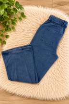 Acid Wash Pants Navy Blue by Evermmee Womens