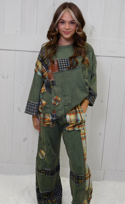 J Her Daisy Patchwork Pant Set