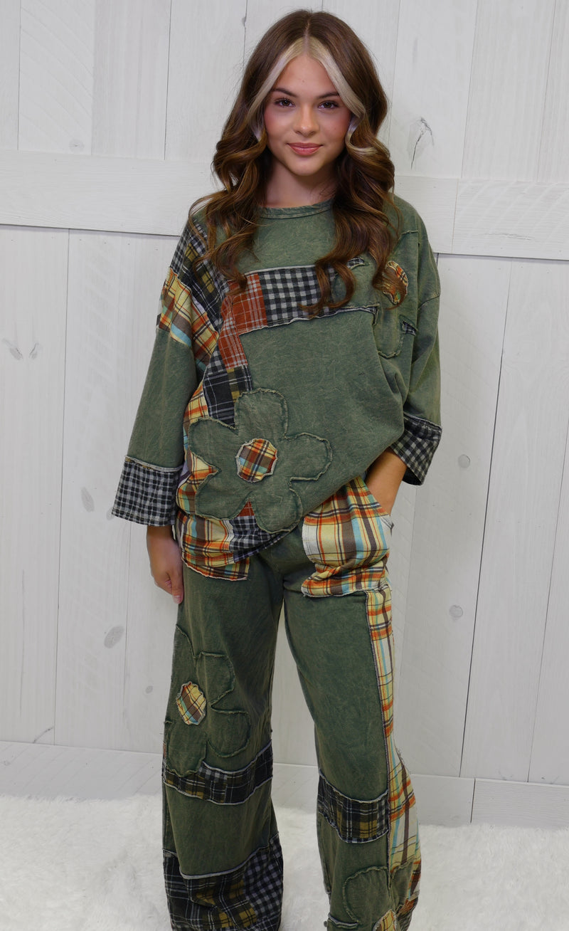 J Her Daisy Patchwork Pant Set