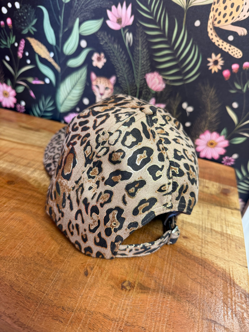 Metallic Cheetah Tan Print Hat