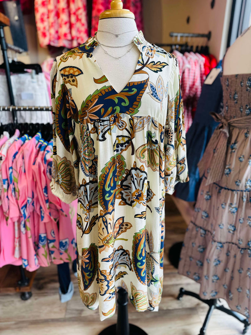 Umgee Cream Floral dress
