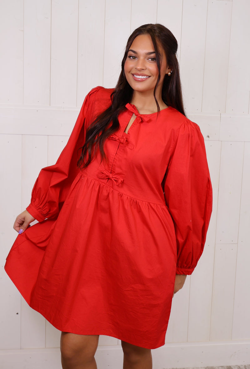 Red Bow Dress by Jodifl