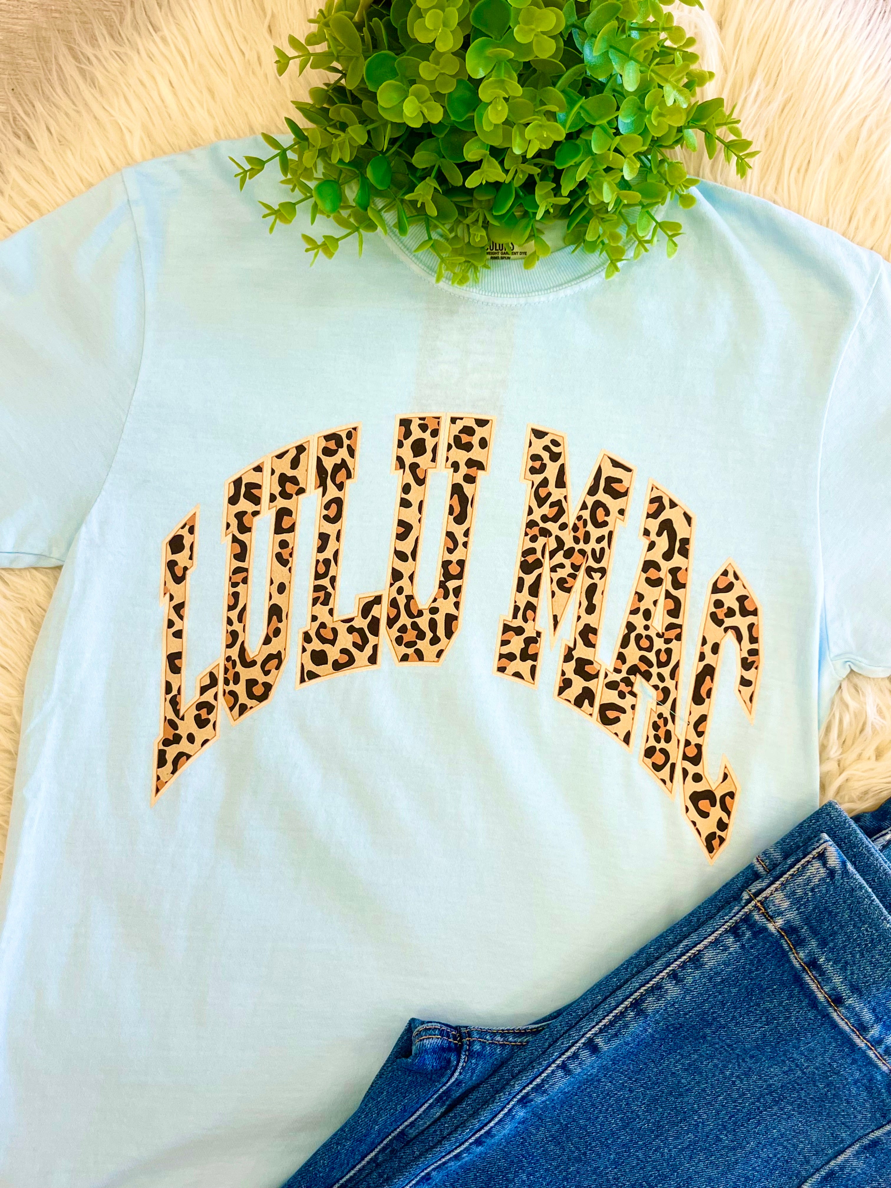Women’s LuLu Mac Leopard Chambray Tee Shirt