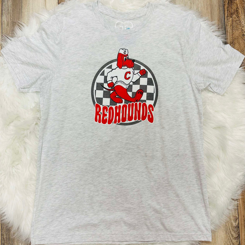 Women’s Checkered Redhound Mascot Tee