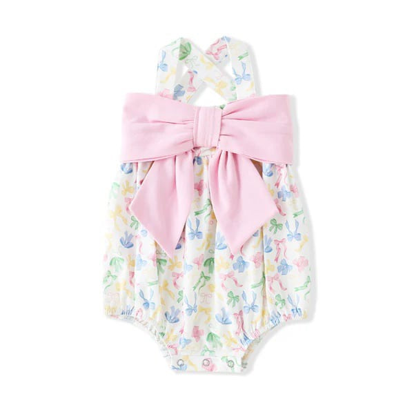 Girls Bow Bubble Onesie - Mini Mee Boutique