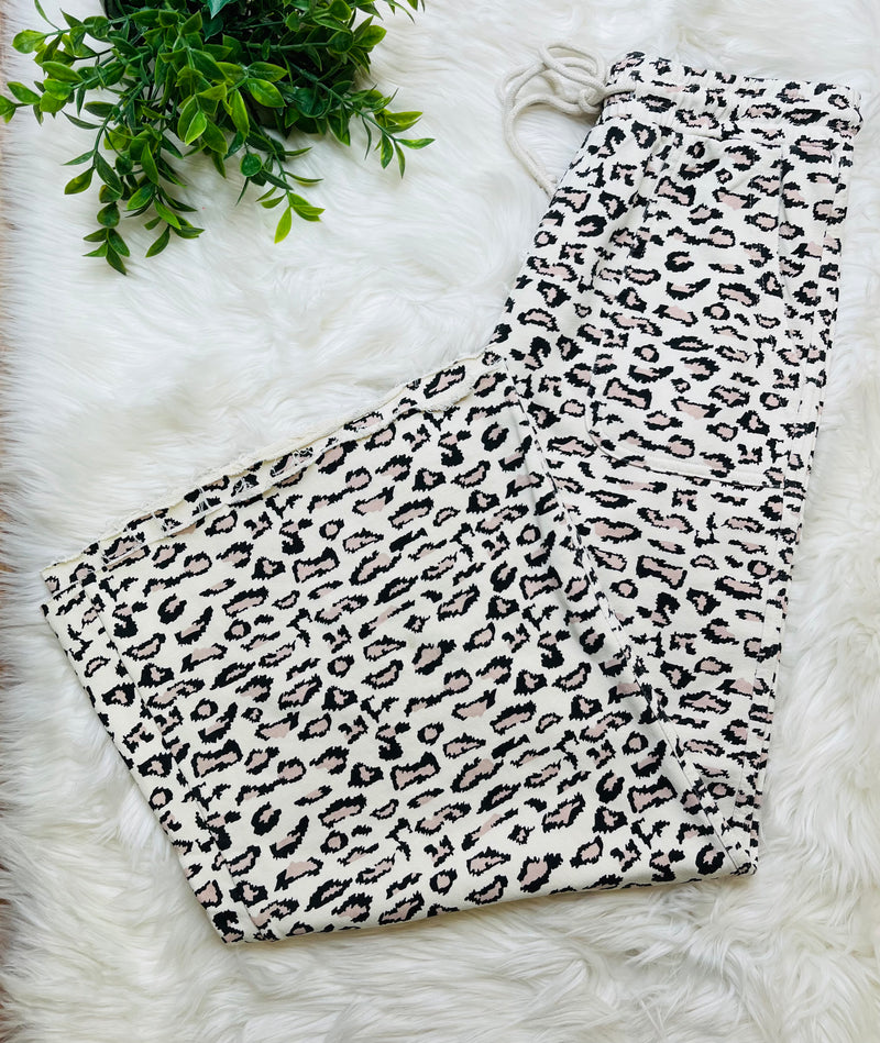 Easel Cheetah Mineral Wash Pants -Natural