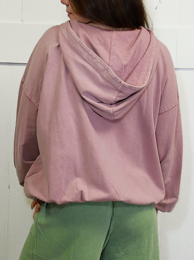 Easel Mauve Flower Patch Top Sweater Pullover