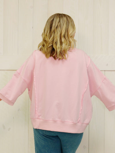 Easel Pink Love Patch Top
