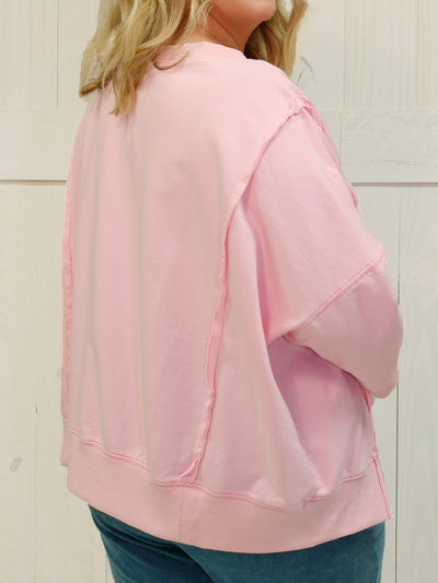 Easel Pink Love Patch Top