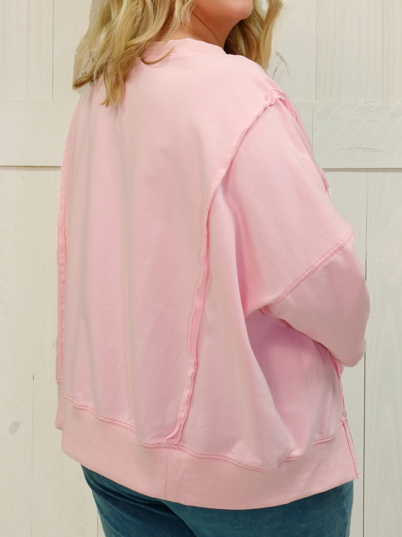 Easel Pink Love Patch Top