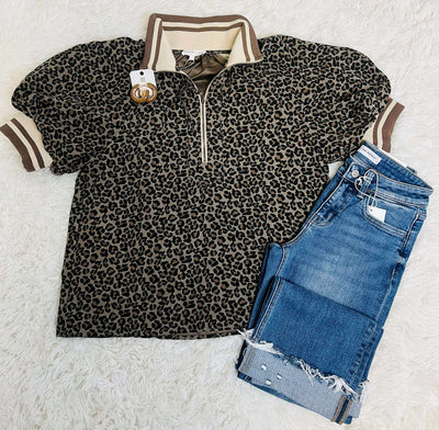 Entro Cheetah Half Zip Pullover