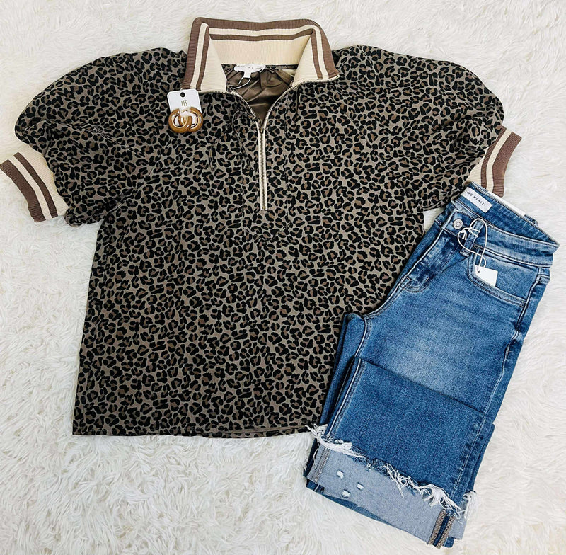 Entro Cheetah Half Zip Pullover