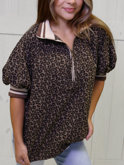 Entro Cheetah Half Zip Pullover
