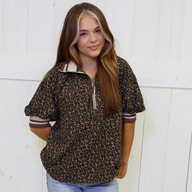 Entro Cheetah Half Zip Pullover